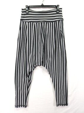 Hard Tail Forever Womens Size Medium Striped Drop Crotch Harem Stretch Pants